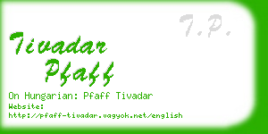 tivadar pfaff business card